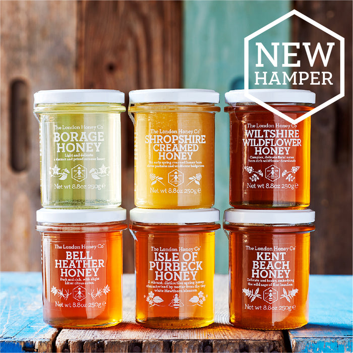 British Honey Hamper, 6 Jars, Pure & Natural Honey