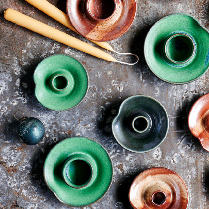 CANDLEHOLDERS GIFT HAMPER - GREEN STANDARD