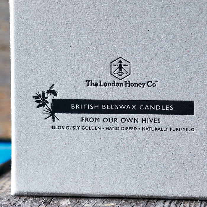 BRITISH BEESWAX CANDLES: Giant Stubby Pair in Gift Box