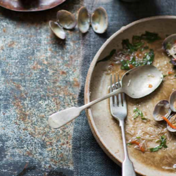 Fresh Clams in Rum Butter with Cinnamon Honey