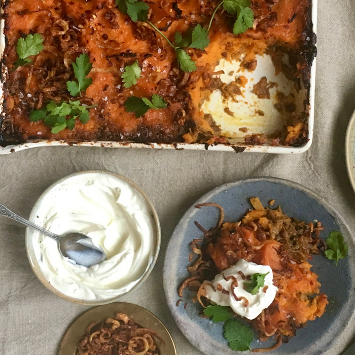 Lamb curry ‘shepherds pie’ & Isle of Purbeck