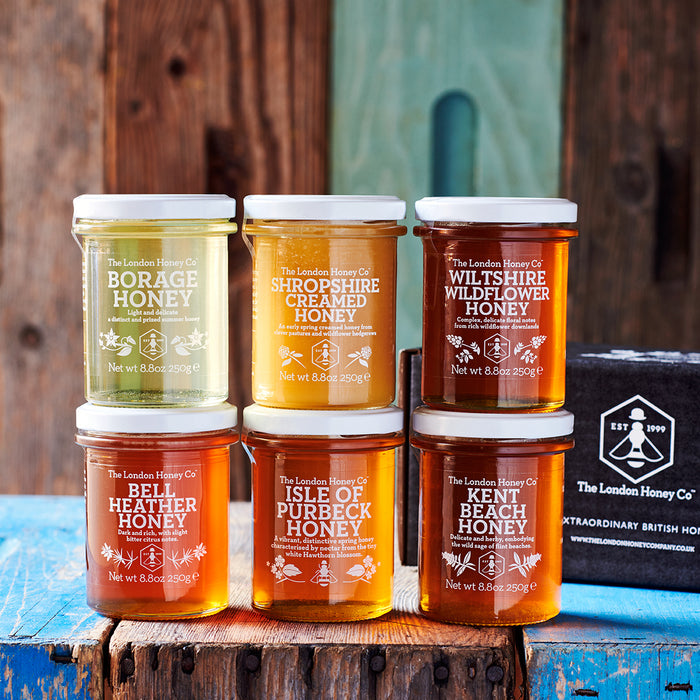 British Honey Hamper, 6 Jars, Pure & Natural Honey